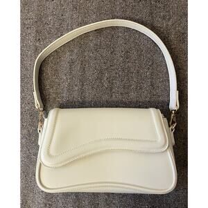 Women's Small Vegan Leather Hobo Purse Cream White NWOT